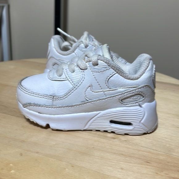 Nike Air Max 90 LTR White/Metallic Silver CD6868-100 Toddler Size 4C - Picture 5 of 7